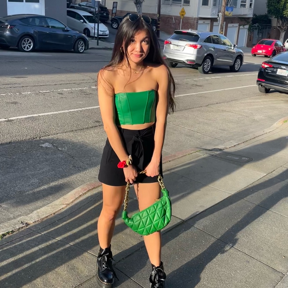 Zara leather corset top